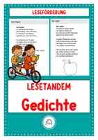 Vorschau - Arbeitsblätter - Lesetandem.Gedichte gemeinsam erlesen! - Deckblatt