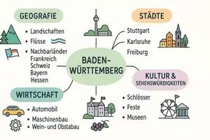 Vorschau - Arbeitsblätter - Arbeitsblätter zum Thema "Baden-Württemberg" + Lösung & MP3 + Mindmap + Infografik - Seite 1