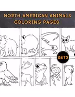 Vorschau - Mal- und Bastelvorlagen - Noth American Animals Coloring set 3 - Deckblatt
