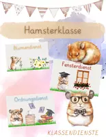 Vorschau - Poster - Klassendienste für die Hamsterklasse - Druckschrift - Deckblatt