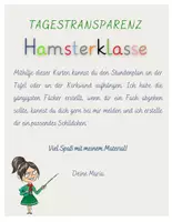 Vorschau - Präsentationen/Tafelbilder - Tagestransparenz/Stundenplan Hamsterklasse - Druckschrift - Seite 1