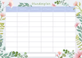 Vorschau - Lehrpläne/Lehrermaterial - Blumen Grundschule A4 Stundenplan - Deckblatt