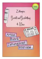 Vorschau - Poster - Aufbau und Beschriftung einer Zeitung - Deckblatt