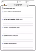 Vorschau - Arbeitsblätter - Gemüsebauer Arbeitsblätter mit Fragen + Lösungen Lesetraining Lesen - Seite 3