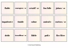 Aperçu - Jeux - Memory : les adjectifs de personnalité (niveau A2+) - Page 1