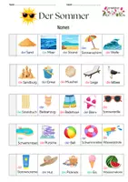 Vorschau - Arbeitsblätter - Lernwörter Sommer (differenziert) - Deckblatt