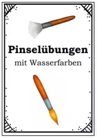 Vorschau - Arbeitsblätter - Übungen mit dem Pinsel und Wasserfarbe - Seite 1