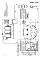 Vorschau - Mal- und Bastelvorlagen - Basteln Puppenhause in 3D Walk in Closet - Seite 2