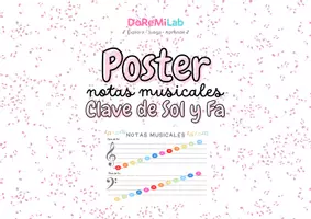 Vista previa - Decoración del aula - POSTER NOTAS MUSICALES ESCALA SOL Y FA - Portada