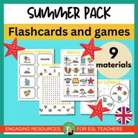 Vista previa - Unidades / Secuencias / Situaciones de Aprendizaje - Summer pack | Games, Flashcards | Activities for ESL kids - Portada