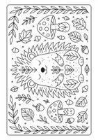 Vorschau - Mal- und Bastelvorlagen - Tiere im Herbst - Ausmalbilder im Boho-Stil - Seite 1