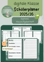 Vorschau - Lehrpläne/Lehrermaterial - Schülerplaner digital – Hausaufgabenheft mit Verlinkungen für Tablet & PC - Deckblatt