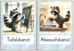 Vorschau - Präsentationen/Tafelbilder - 26 Waschbären Klassendienste + Montessori-Dienste - Seite 3