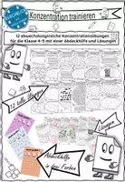 Vorschau - Arbeitsblätter - Konzentration trainieren Klasse 4 - 5, mit Lösungen - Deckblatt