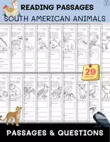 Vorschau - Arbeitsblätter - South American Animals Reading Passages with Questions - Deckblatt