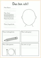 Vorschau - Arbeitsblätter - Steckbrief 1. Klasse zur Einschulung | Minimalistic Edition - Seite 1