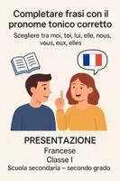 anteprima - Presentazioni / Lavagne - Completare frasi con il pronome tonico corretto - Pagina di copertina