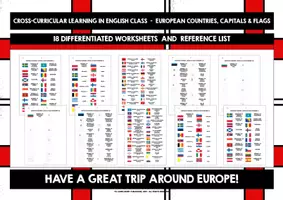Vorschau - Stationenlernen - ENGLISH EUROPE COUNTRIES, CAPITALS & FLAGS WORKSHEETS - Seite 2