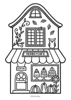 Vorschau - Mal- und Bastelvorlagen - Kooperatives Herbst Dorf Kunstprojekt - Fensterbilder zum Weiter- und Ausmalen & Basteln - Seite 2