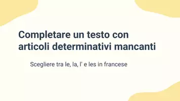anteprima - Presentazioni / Lavagne - Completare un testo con articoli determinativi mancanti - Pagina 1