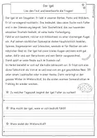 Vorschau - Arbeitsblätter - Leseverständnis Herbst, Der Igel, 3-fach differenziert, Klasse 2, 3, 4 - Seite 2