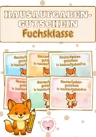 Vorschau - Anderer Materialtyp - Hausaufgabengutschein - Fuchsklasse - Deckblatt