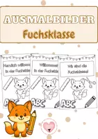 Vorschau - Mal- und Bastelvorlagen - Ausmalbilder - Fuchsklasse - Deckblatt