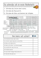 Vorschau - Arbeitsblätter - Hefteintrag und Heftbewertung Mathe - Deckblatt