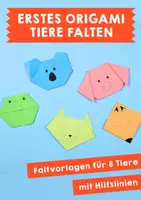 Vorschau - Mal- und Bastelvorlagen - Tiere falten - Erstes Origami - 8 süße Tiere - Deckblatt