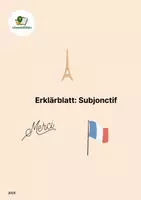 Vorschau - Arbeitsblätter - Französisch Grammatik: Subjonctif einfach erklärt (mit Regeln & Beispielen) - Deckblatt