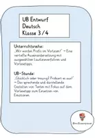 Vorschau - Lehrpläne/Lehrermaterial - UB Entwurf Deutsch - Vorlesen - Klasse 3 - Deckblatt