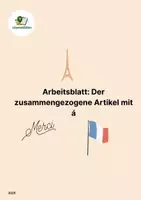 Vorschau - Arbeitsblätter - Französisch: Der zusammengezogene Artikel (à) | Arbeitsblatt inkl. Lösungen - Deckblatt