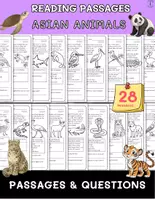 Vorschau - Arbeitsblätter - Asian Animals Nonfiction Reading Passages with Questions - Deckblatt