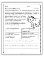 Vorschau - Arbeitsblätter - Asian Animals Nonfiction Reading Passages with Questions - Seite 2