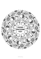 Vorschau - Mal- und Bastelvorlagen - Doodle Erntedank Mandals zum Ausmalen “Frohes Erntedankfest" - Seite 2