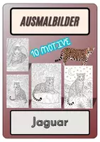 Vorschau - Mal- und Bastelvorlagen - Ausmalbilder - Jaguar - 10 Vorlagen - Deckblatt