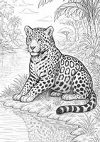 Vorschau - Mal- und Bastelvorlagen - Ausmalbilder - Jaguar - 10 Vorlagen - Seite 1