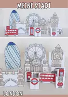 Vorschau - Mal- und Bastelvorlagen - Teil der Bastelreihe „Meine Stadt“ – London - Deckblatt