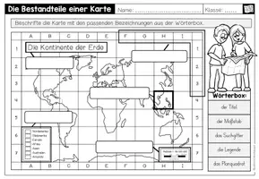 Vorschau - Arbeitsblätter - KARTENKUNDE - Die Bestandteile einer Karte (Arbeitsblatt 2-fach differenziert) - Seite 2