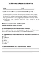 anteprima - Compiti in classe/Test - Trasformazioni geometriche: traslazione in geometria. - Pagina 1