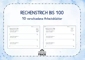 Vorschau - Arbeitsblätter - Rechenstrich bis 100 - 10 Arbeitsblätter - Deckblatt