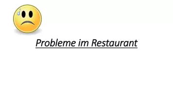 Vorschau - Spiele - Probleme im Restaurant - Präsentation für den Unterricht - Deckblatt