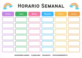 Vista previa - Decoración del aula - Horario semanal decoración del aula - página 2