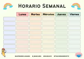 Vista previa - Decoración del aula - Horario semanal decoración del aula - página 3