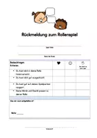 Vorschau - Präsentationen/Tafelbilder - Rückmeldebogen zum Rollenspiel, szenischen Spiel und Standbild - Seite 1