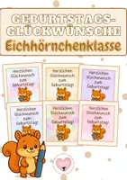Vorschau - Bildkarten - Geburtstagsglückwünsche - Eichhörnchenklasse - Deckblatt