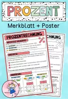 Vorschau - Poster - PROZENTRECHNUNG (mit Dreisatz) - Merkblatt + Poster - Deckblatt