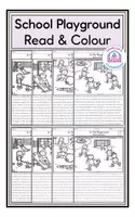Vista previa - Hojas de trabajo - School Playground - Read & Colour - Portada