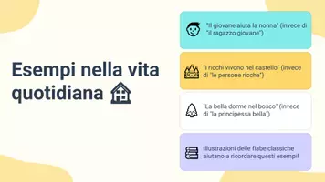 anteprima - Presentazioni / Lavagne - Ascoltare racconti orali e identificare aggettivi usati al posto dei nomi - Pagina 3
