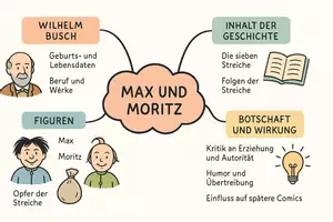 Vorschau - Arbeitsblätter - AB mit Fragen zum Thema "Max und Moritz" + Lösungsblatt + Mindmap + Infografik - Seite 2